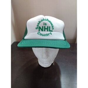 Vintage Saskatchewan Is NHL Country Snapback Hat Mesh Trucker Hockey Canada 90s